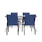 Flash Furniture Brazos 5 Pc Outdoor Patio Dining Set - 55in Tempered Glass Patio Tbl w/Umbrella Hole, 4 Navy Chairs TLH-089REC-303CNV4-GG - alternate 3